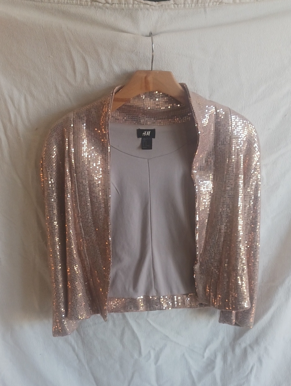 H&M Sparkly Gold, Waist-cropp Blazer